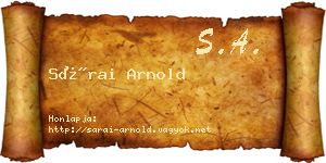 Sárai Arnold névjegykártya