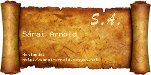 Sárai Arnold névjegykártya